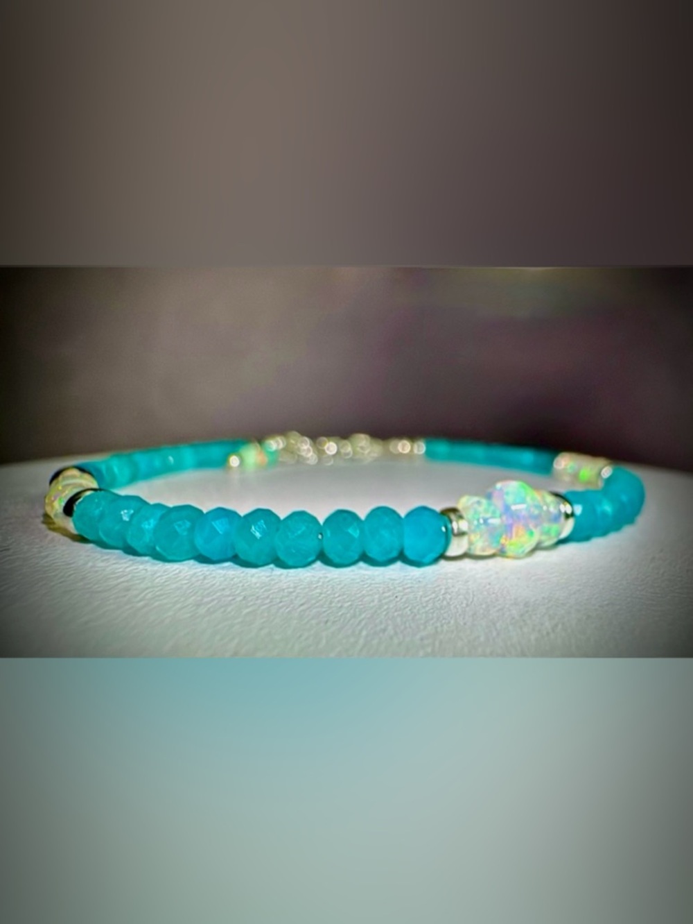 Sea Blue Amazonite Ethiopian Opal in Sterling Silver - Picture 8 of 8